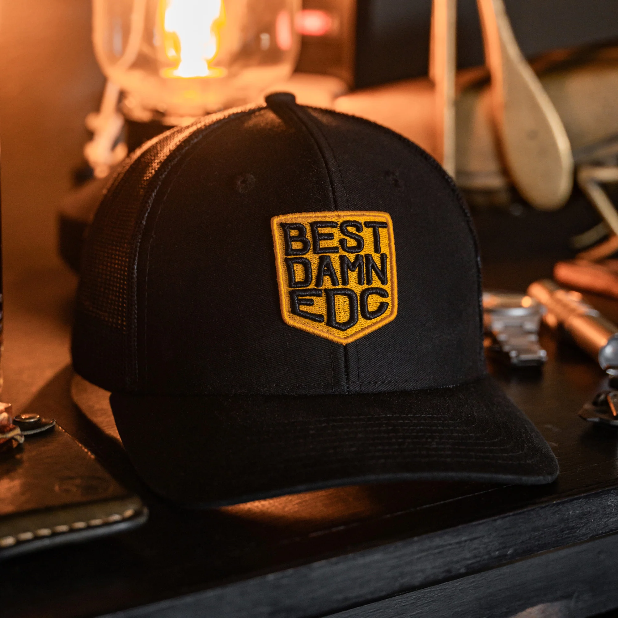 BDEDC Gold Logo Trucker Hat - Image 5